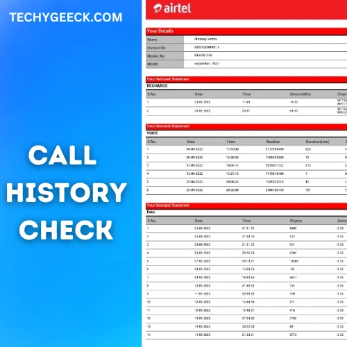 Call Details By Techygeeck.com | Check Call History
